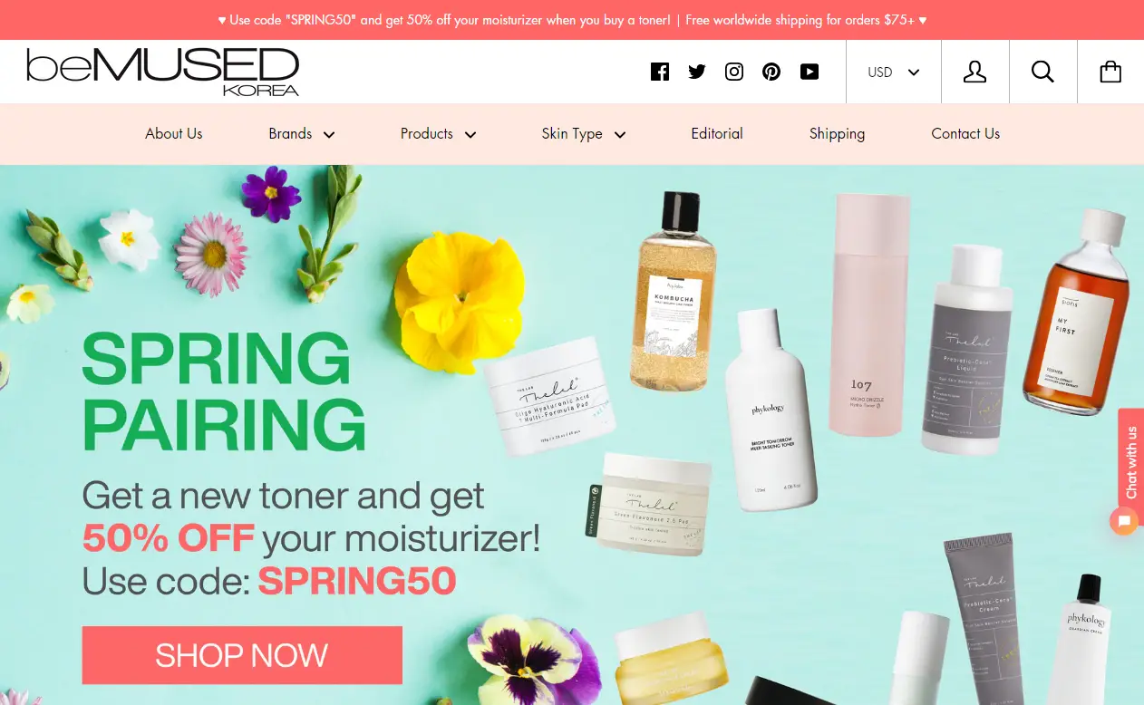 be mused korea is based in seoul south korea and it's an online shop for korean skincare