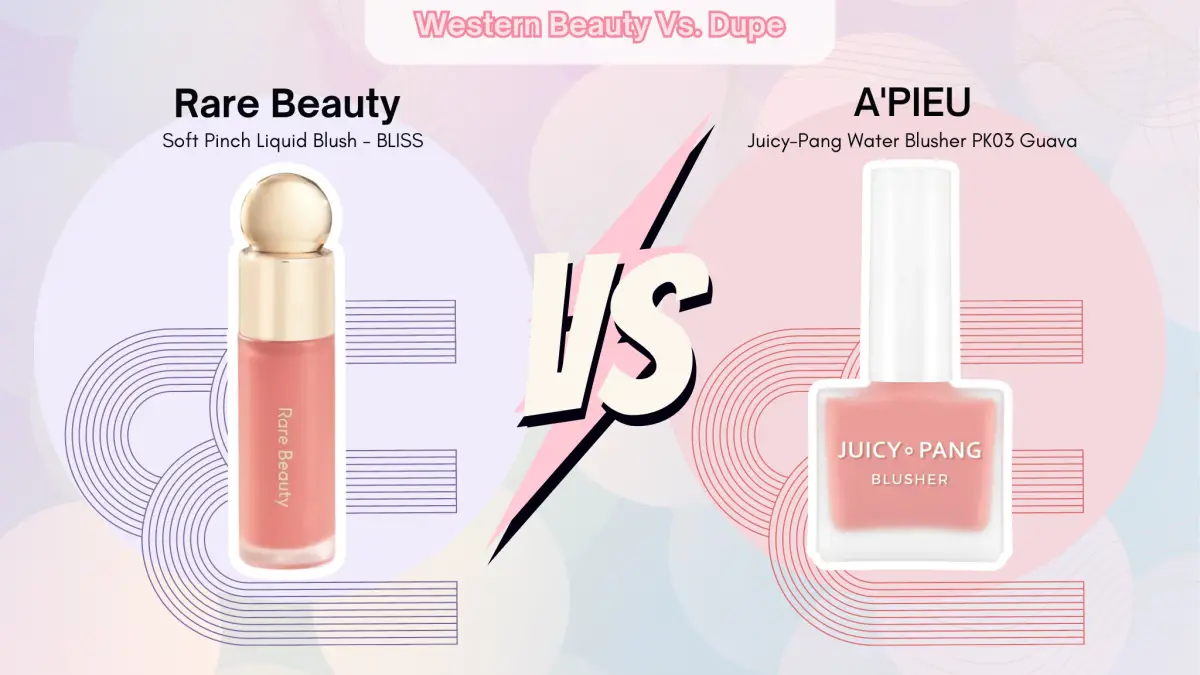 Liquid Blush Dupe Alert: A’PIEU Juicy Pang vs. Rare Beauty Soft Pinch Blush